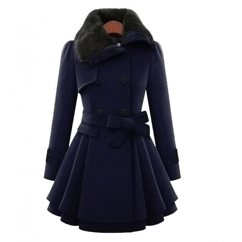 Manteau Dalia à Capuche Fourrée Douce et Chaude