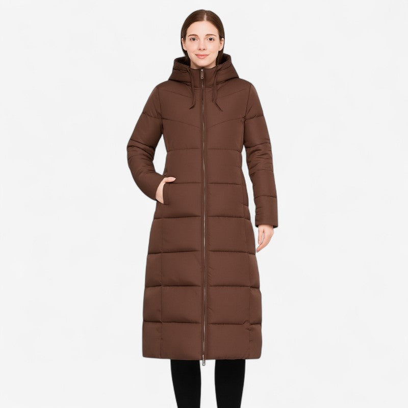 Manteau Femme Élégant Long Manches avec Capuchon