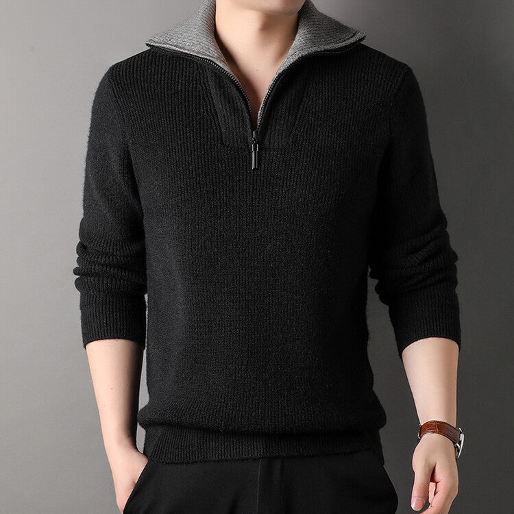 Pull Col Montant Chaud et Confortable pour Homme Hiver