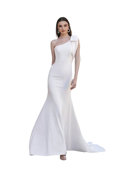 Robe de Mariée Épaule Dévoilée Moderne et Élégante
