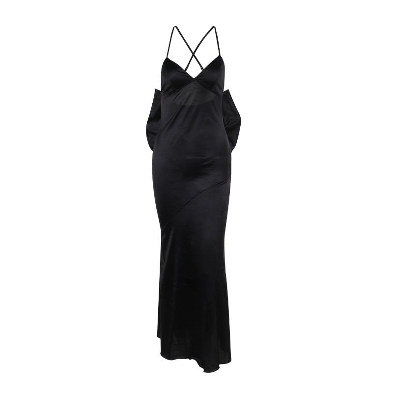 Wolff™ – Robe Longue Femme Élégante Col en V avec Détails en Dentelle-6