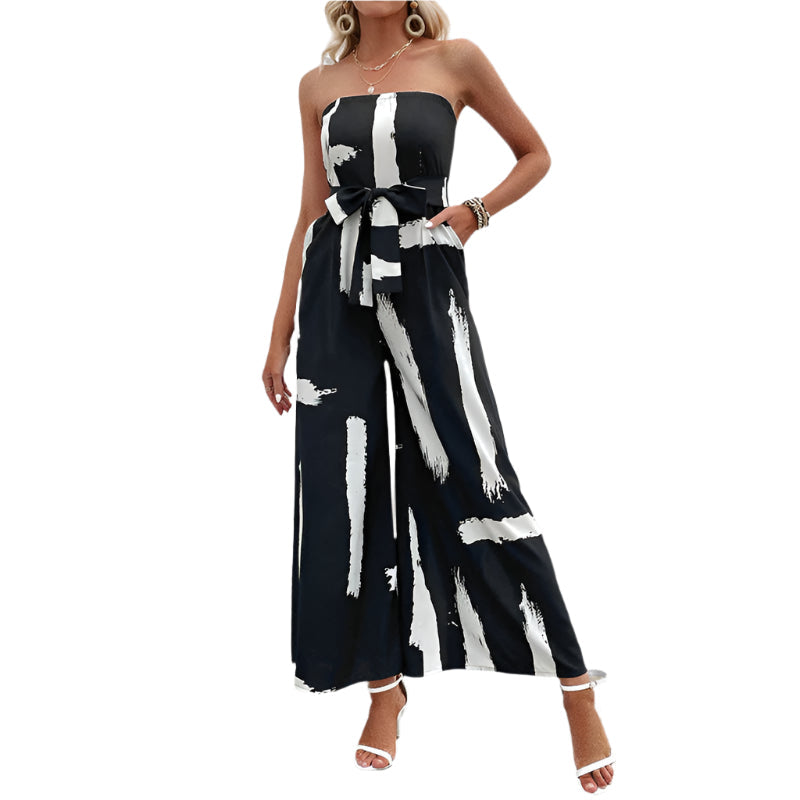 Combinaison décontractée femme large pantalon sans bretelles