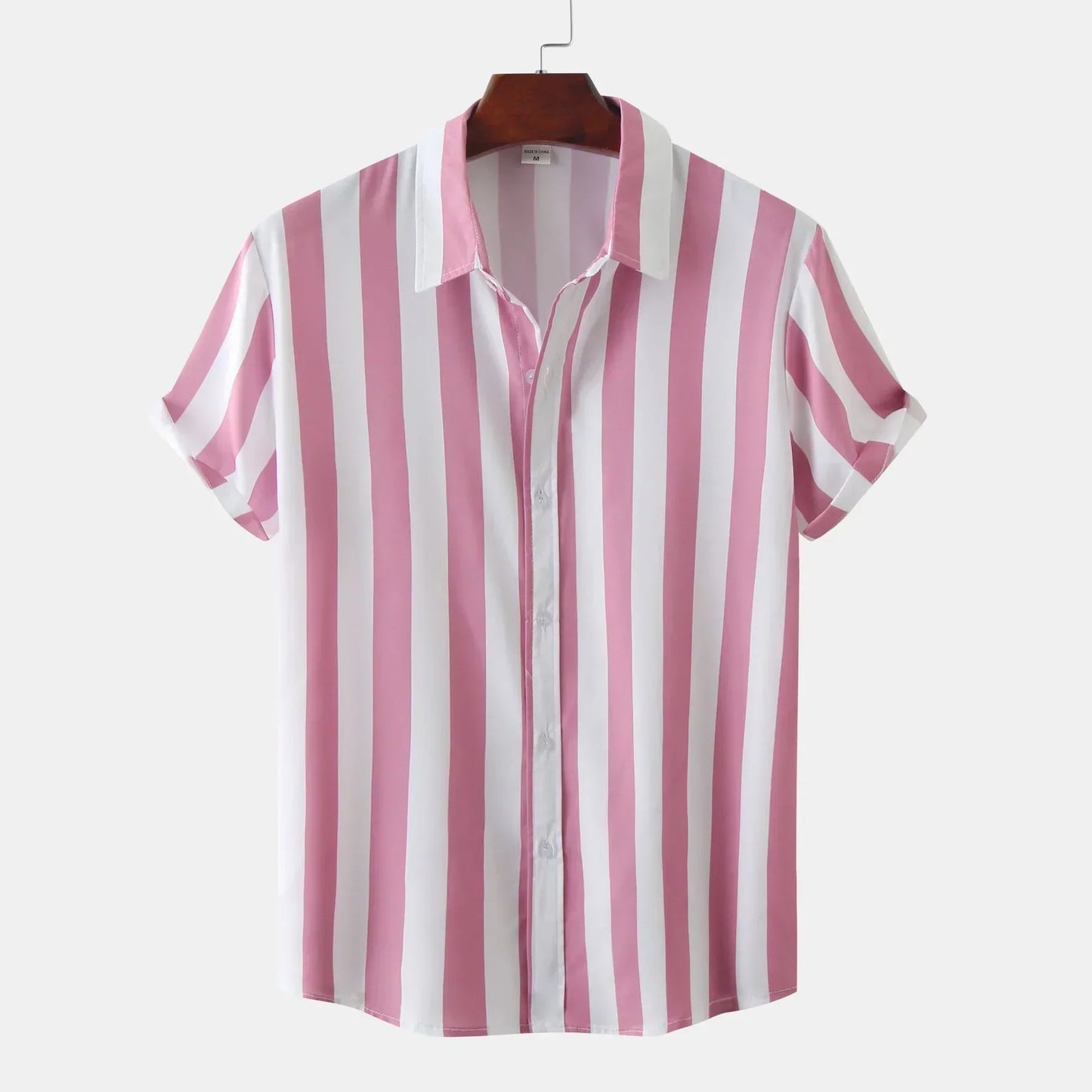 Chemise Rayée Manches Courtes Été Homme