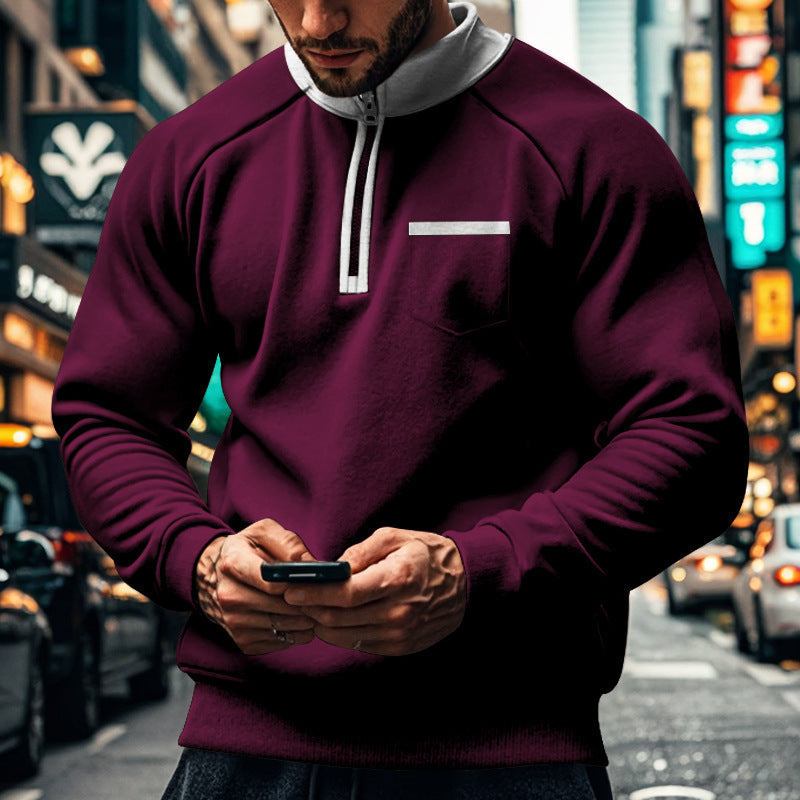Sweat à Capuchon Zippé Homme Hiver Chaud et Confortable