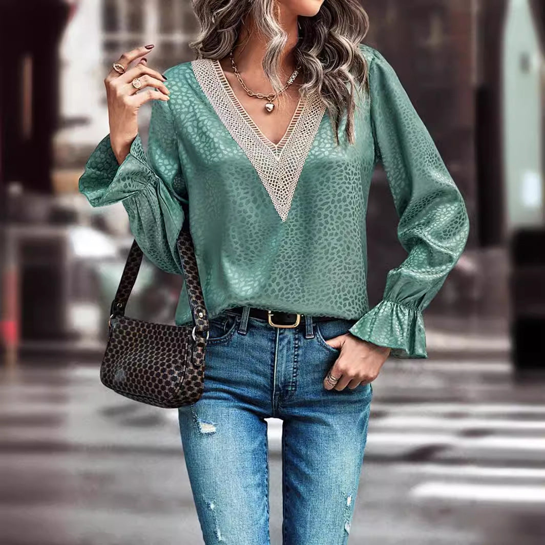Blouse Dentelle Noire Chic pour Femme