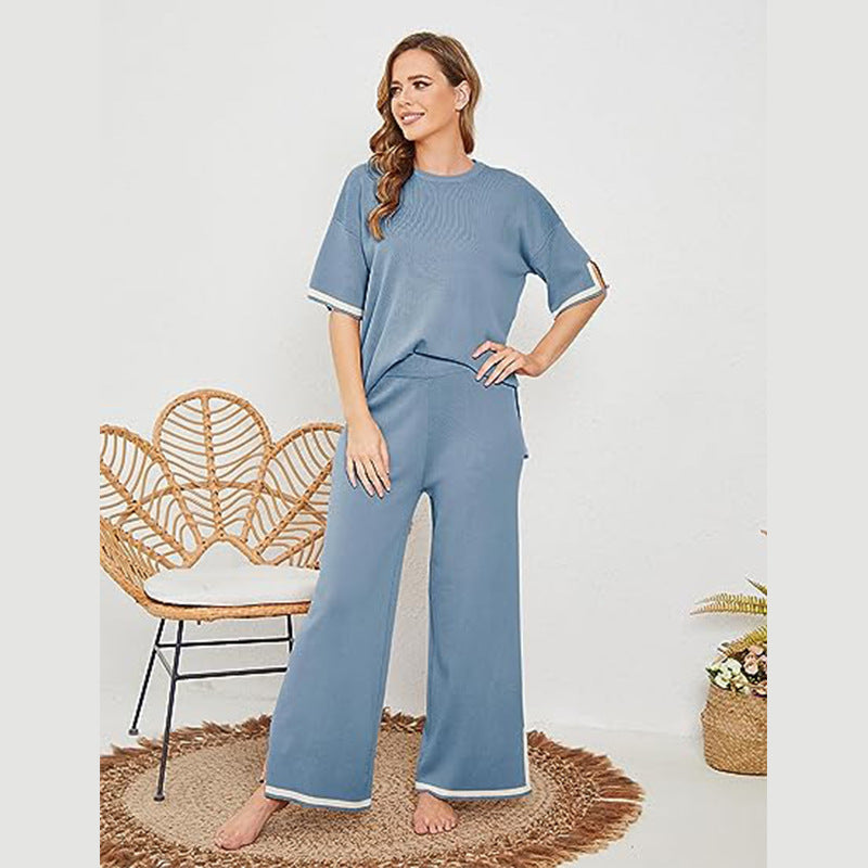 Ensemble Décontracté 2 Pièces Courte Manche et Pantalon Large