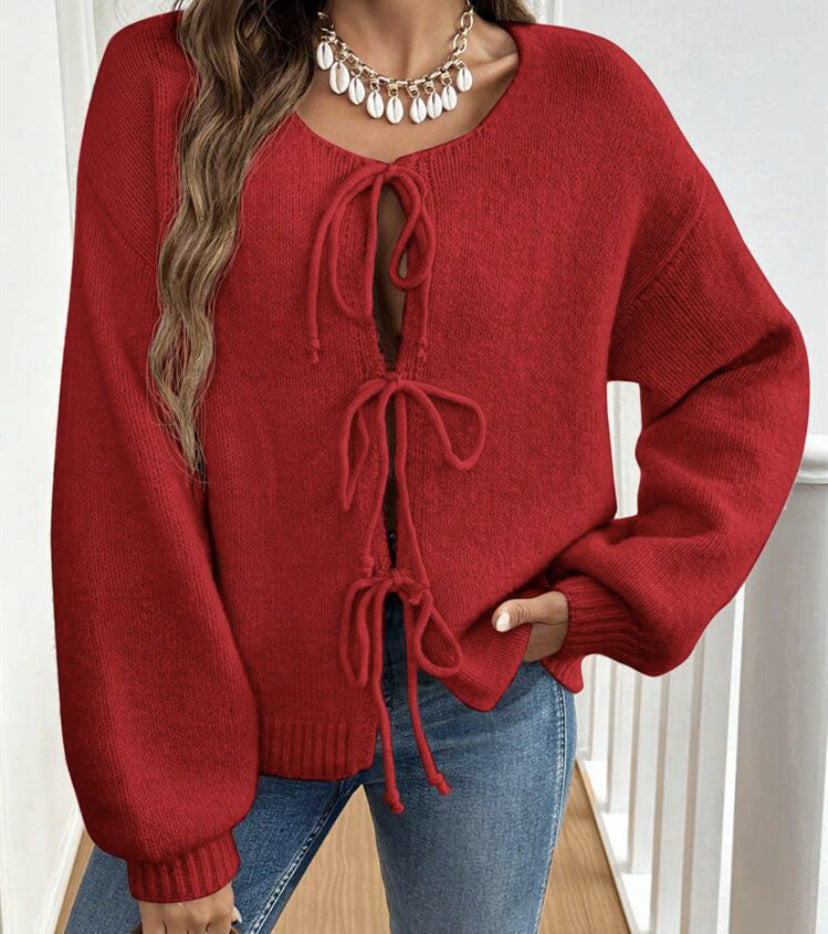 Pull en Maille Douce avec Nœud