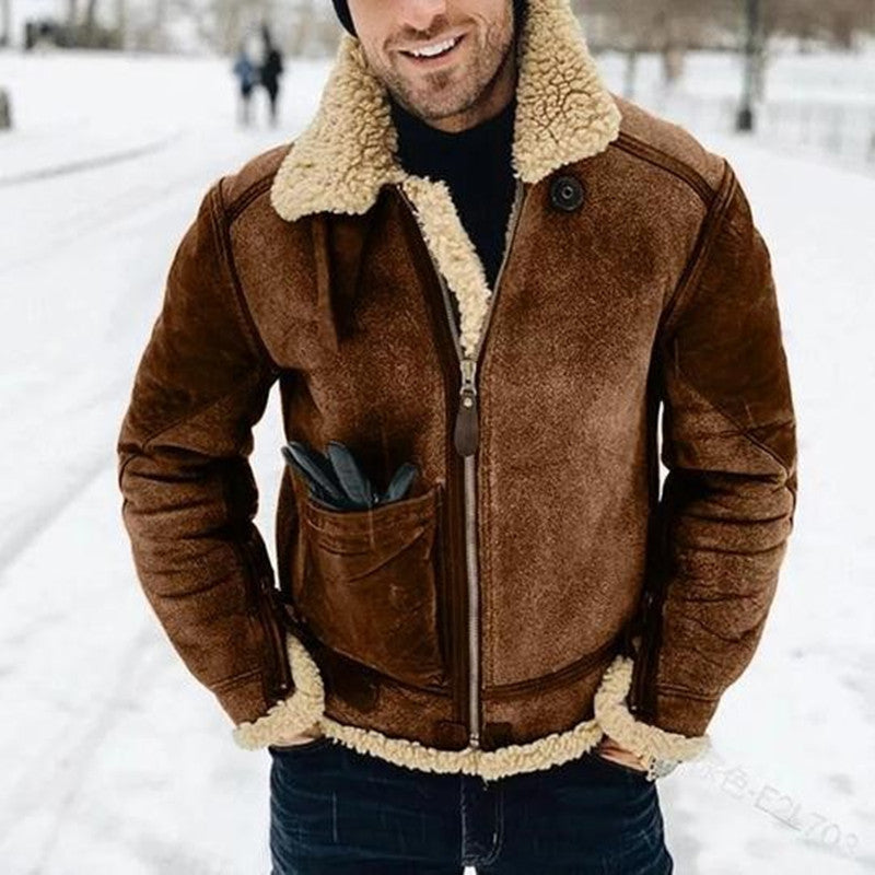 Veste Cuir Hiver Élégante pour Homme