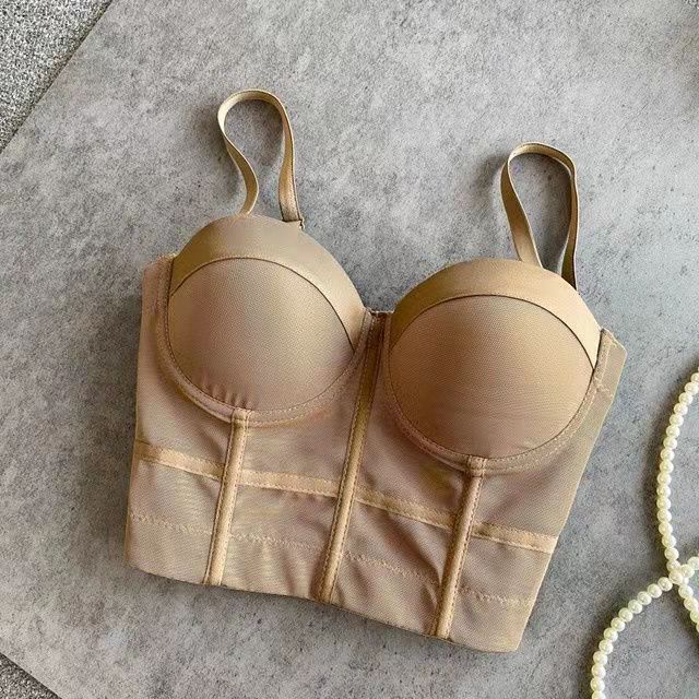 Bustier Top Push-Up avec Coupes Balconnets et Dentelle