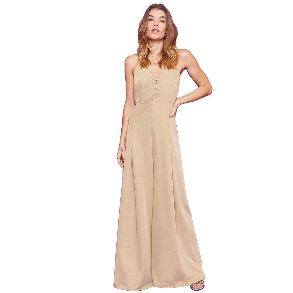 Robe Combinaison Féminine Droite avec Jambes Larges - PanierRoyale