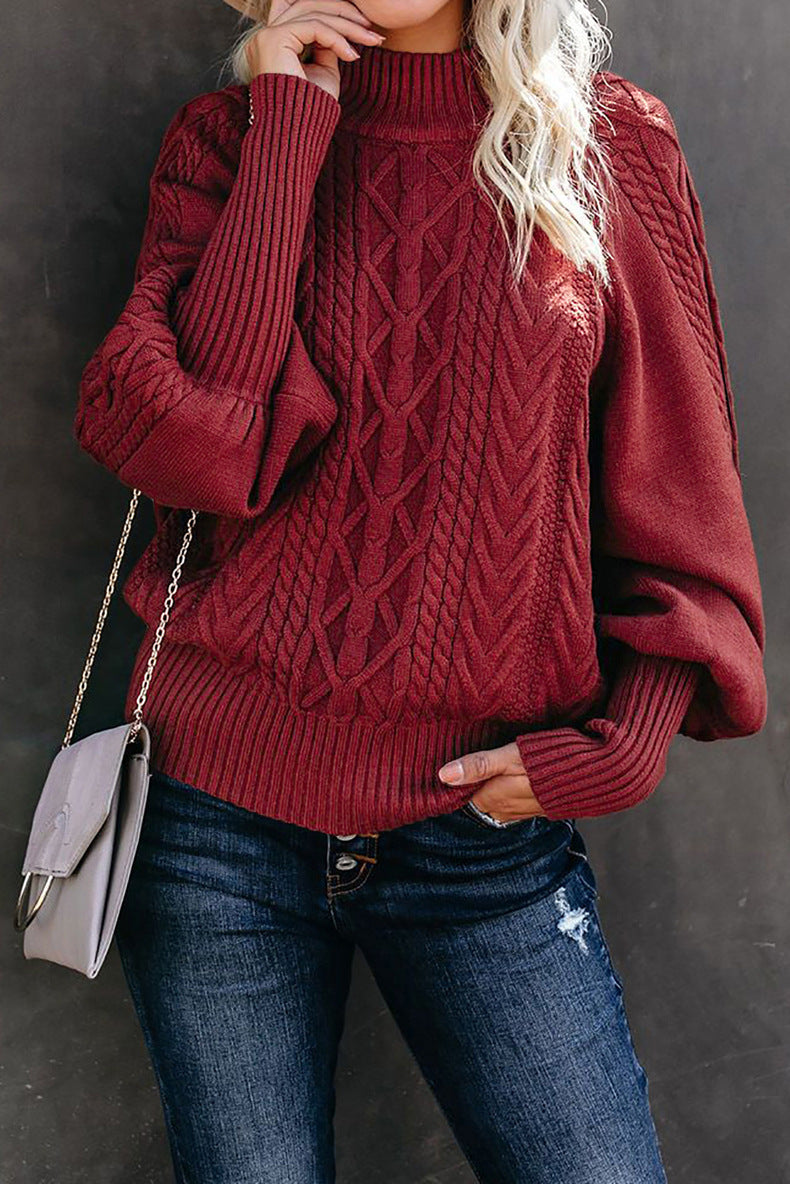 Pull femme couleur vif à manches longues et col rond