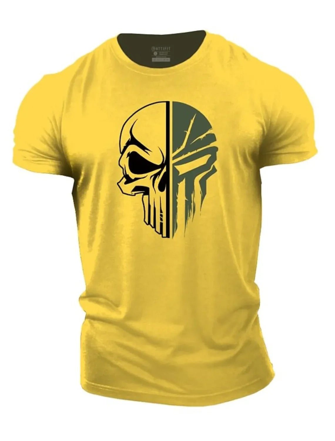 T-Shirt Homme Tête de Mort Style Militaire