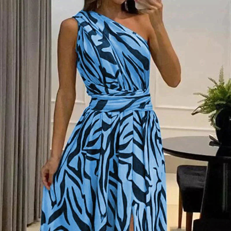 Galadrielle™ – Robe Longue Femme Imprimé Zébré Élégante et Confortable-4