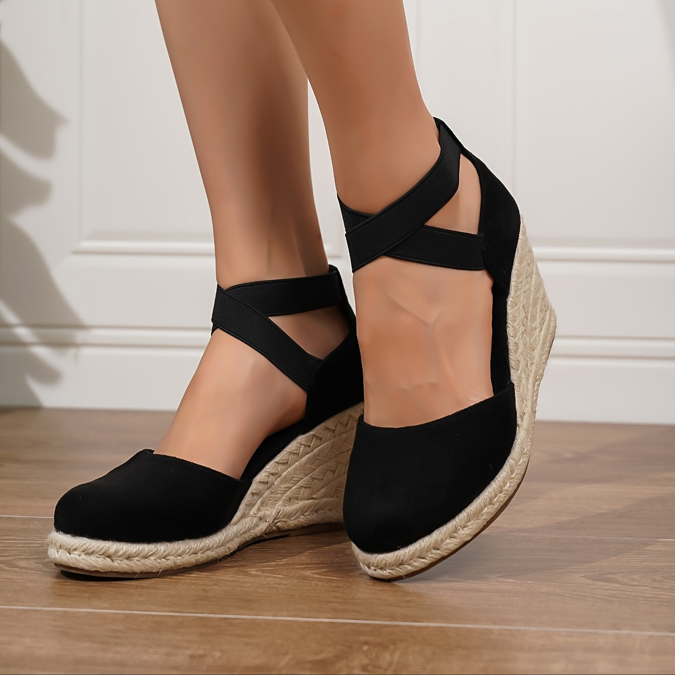 Oreline™ – Sandales Compensées Femme Confort à Bande Élastique Chic Été