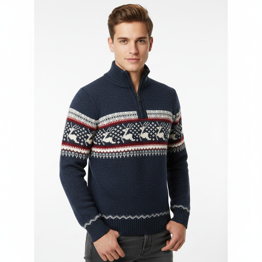 Pull Homme Hiver Chaud avec Motifs Festifs - PanierRoyale
