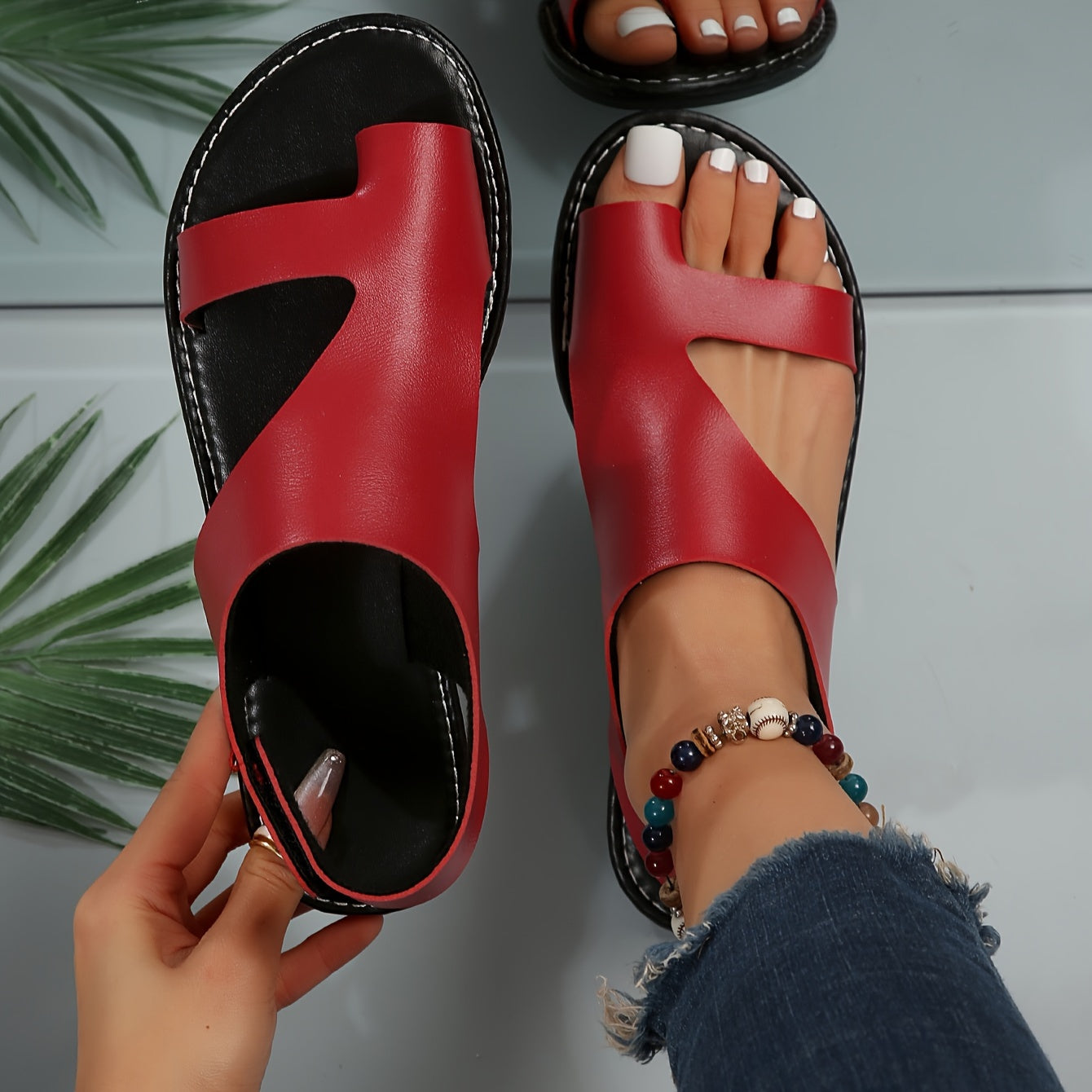 Ortasun™ – Sandales Plates Femme Confortables Été à Bout Ouvert