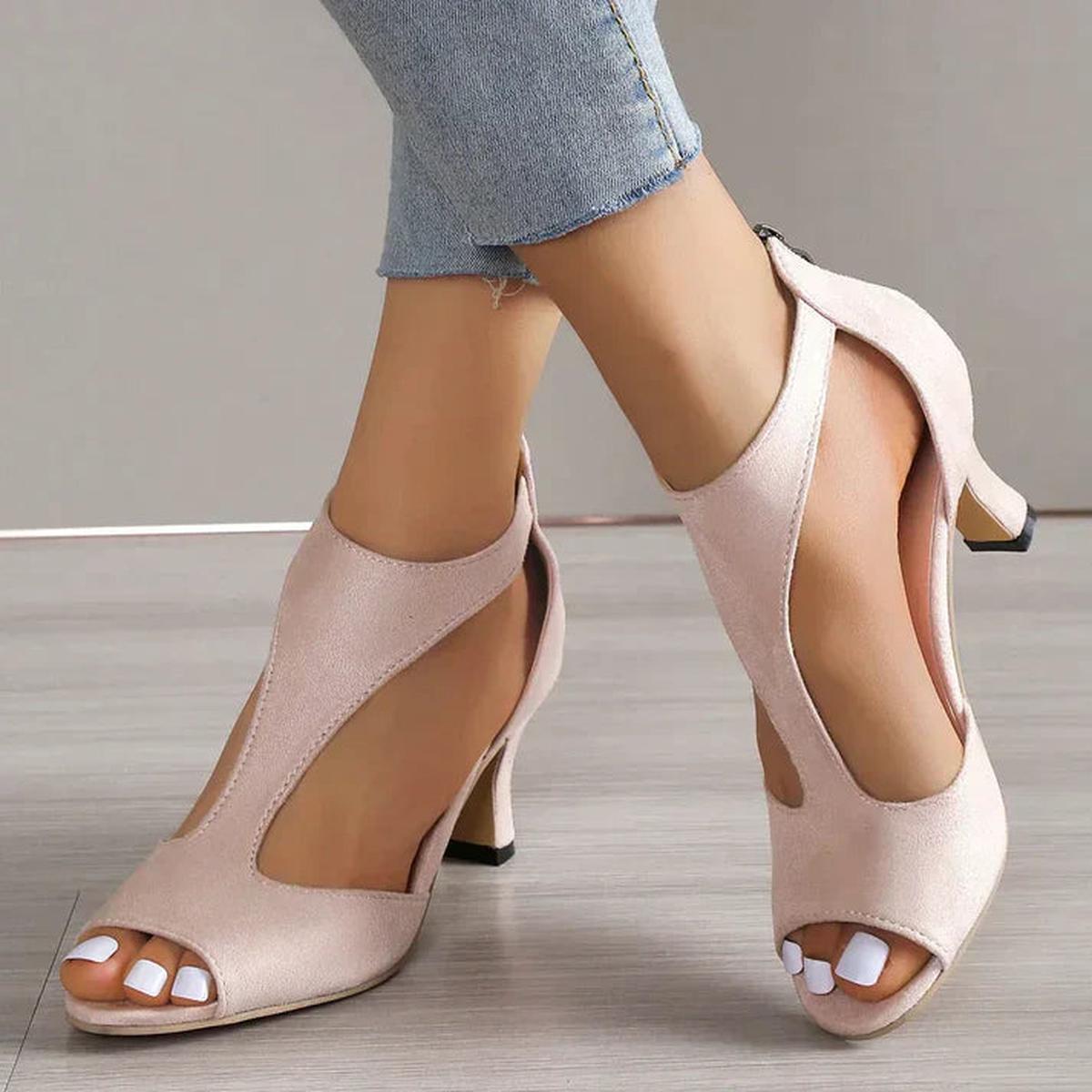 Sandales Femmes Talon Haut avec Orteil Découvert