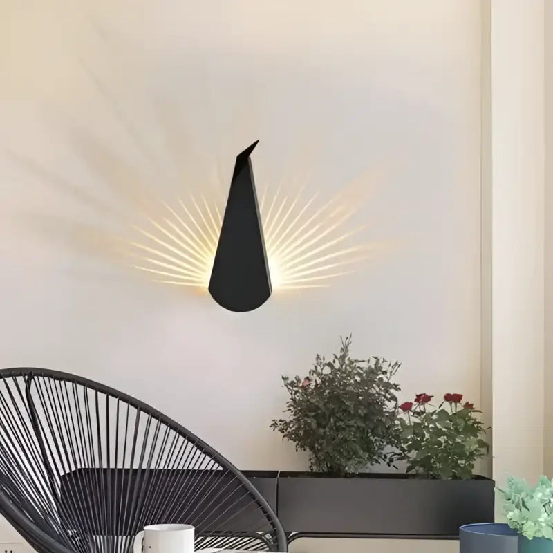 Paonia™ – Applique Murale LED Dorée et Noire Design Original en Aluminium
