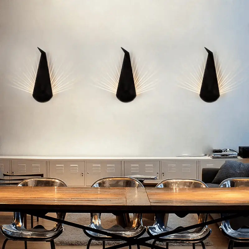 Paonia™ – Applique Murale LED Dorée et Noire Design Original en Aluminium