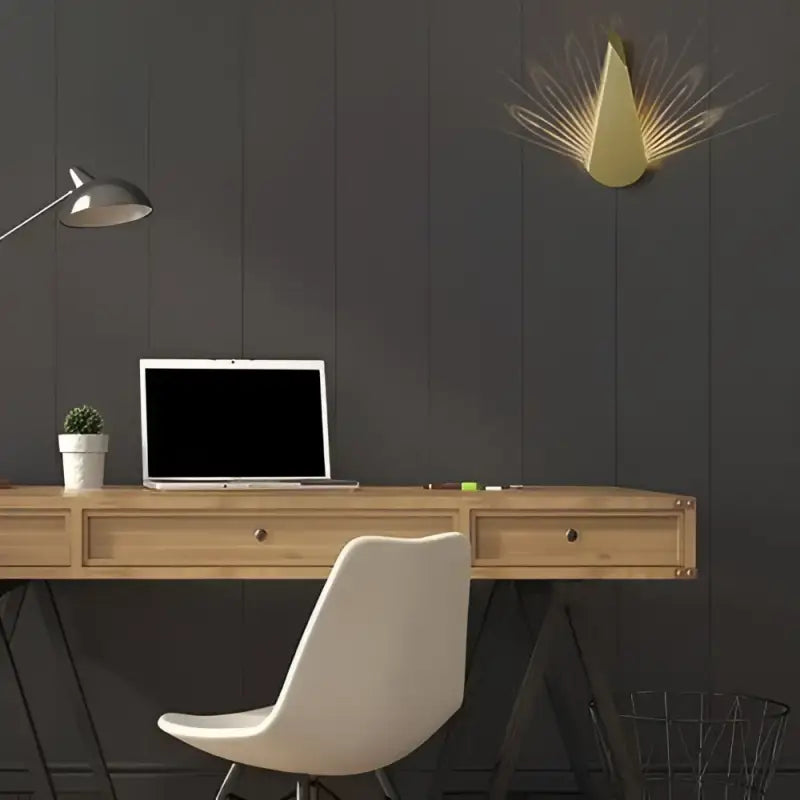Paonia™ – Applique Murale LED Dorée et Noire Design Original en Aluminium
