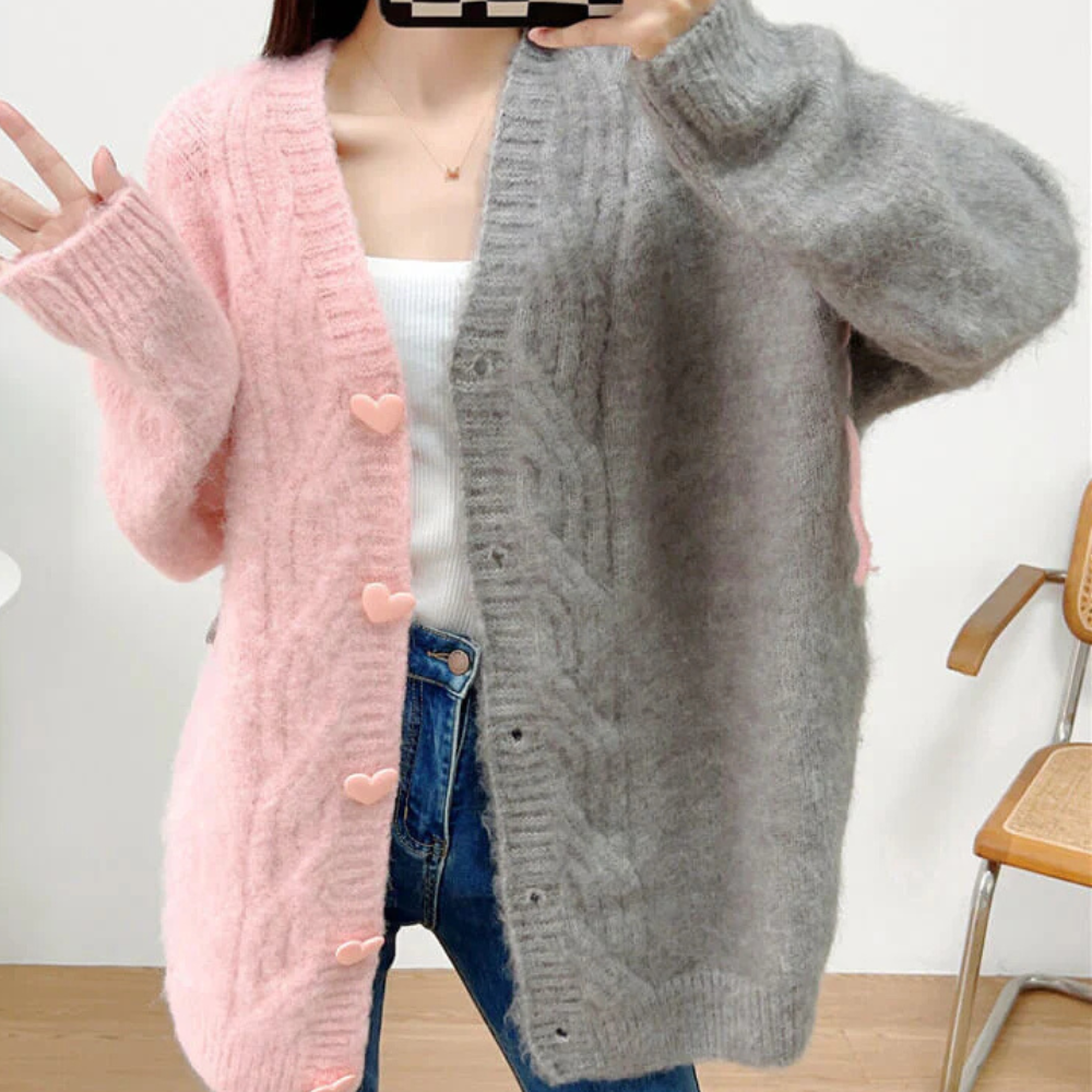 Cardigan Femme Tricot Col en V Élégant - PanierRoyale