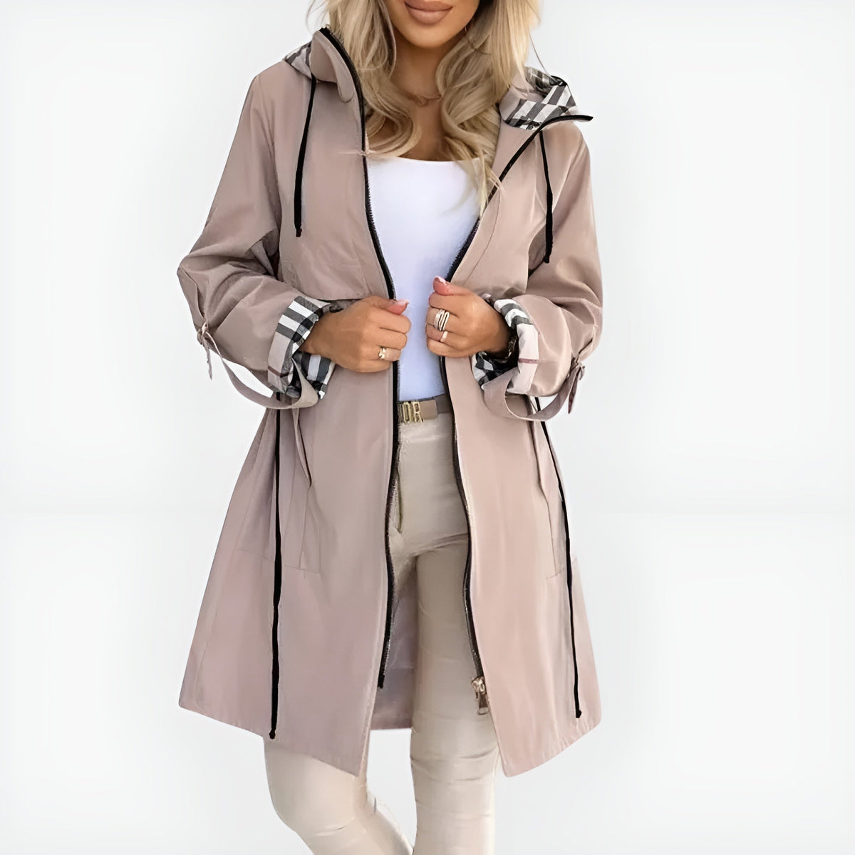 Manteau Chic à Fermeture Éclair Zippée