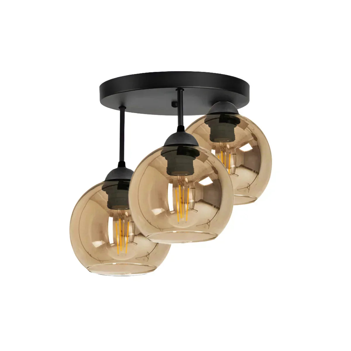 Plafonnier LED Verre Noir Design Élégant Moderne - PanierRoyale