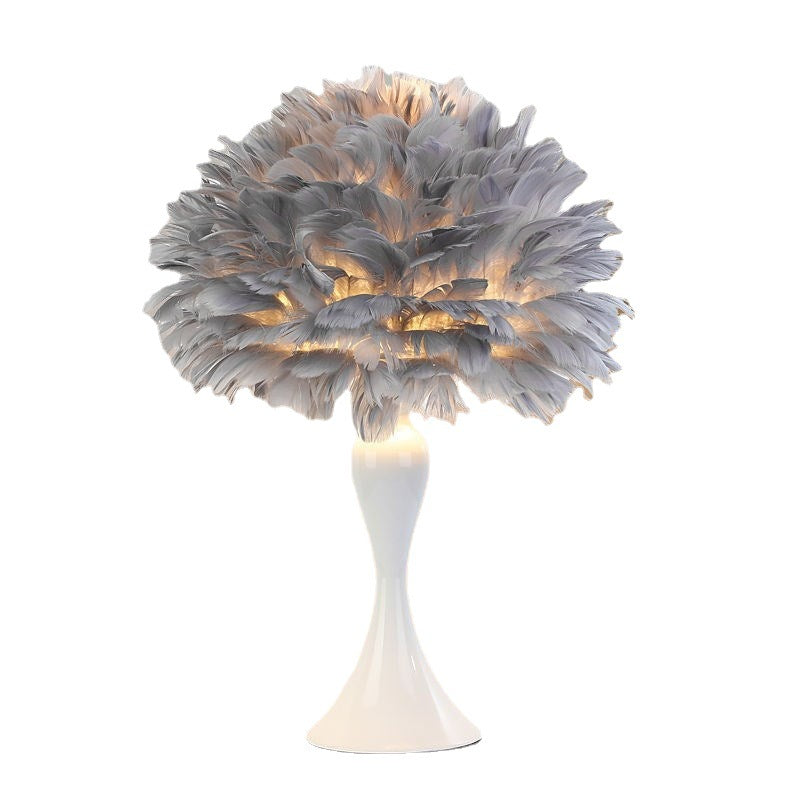 PlumaLuxe™ – Lampe de Table à Plumes Élégante Style Nordique Moderne