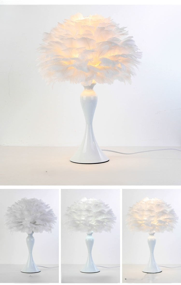 PlumaLuxe™ – Lampe de Table à Plumes Élégante Style Nordique Moderne