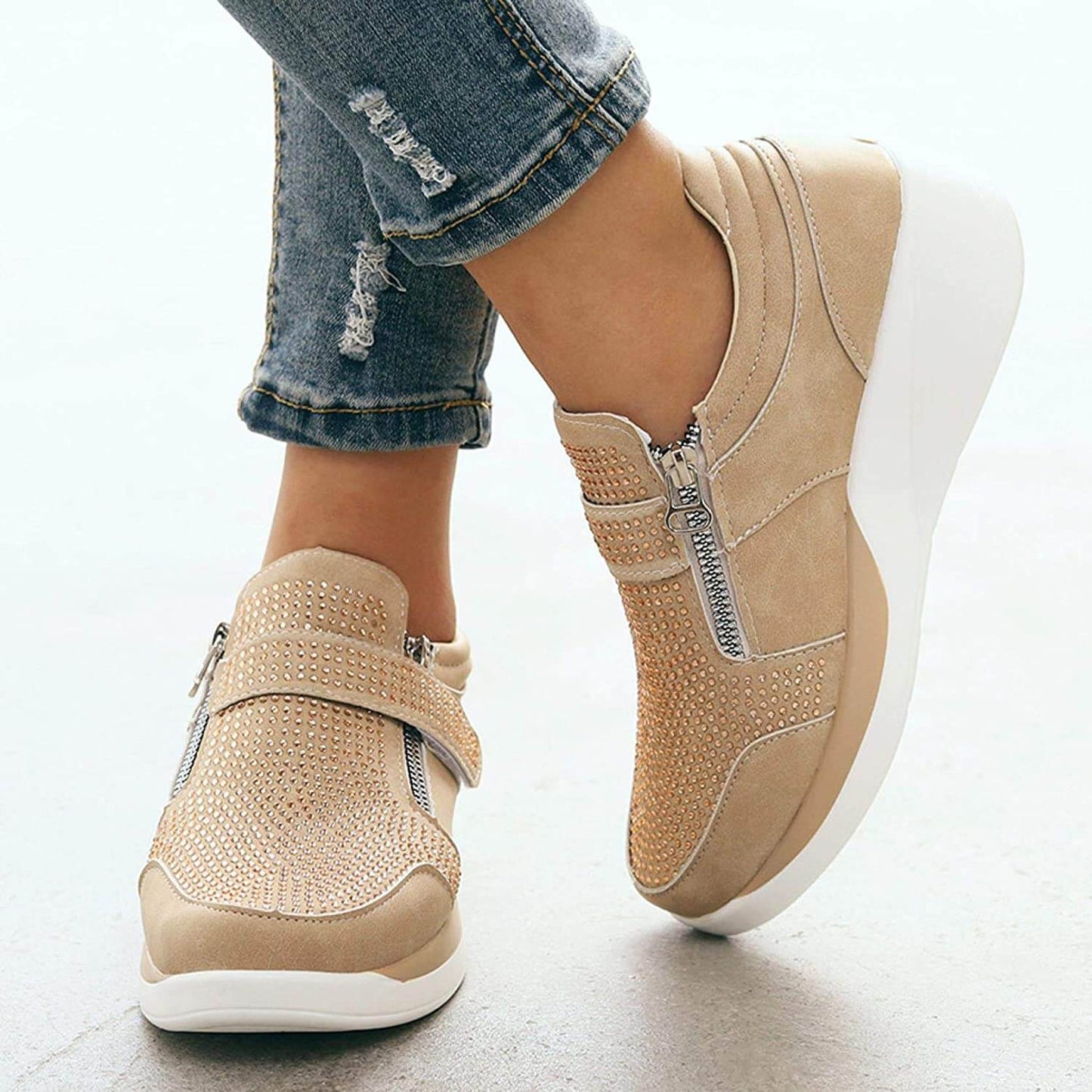 PratiFlex™ – Baskets Femmes Confortables avec Fermeture Éclair et Soutien