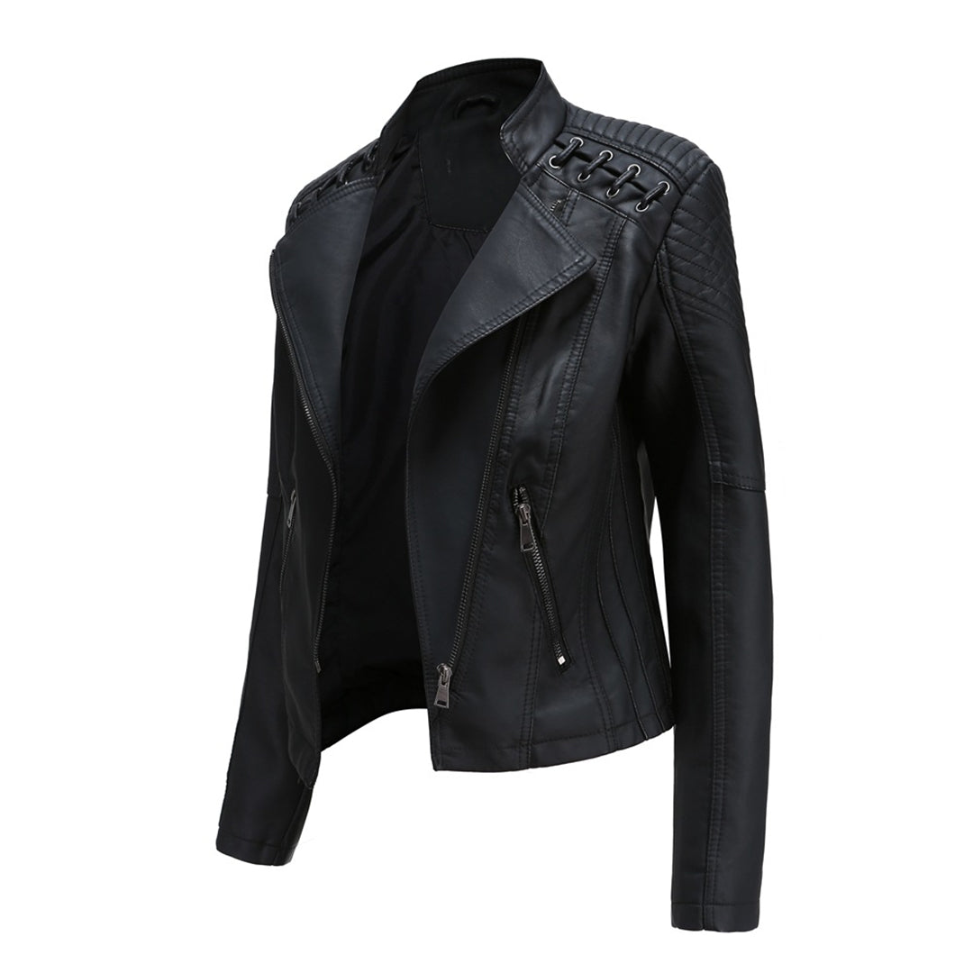 Veste Femme Élégante à Fermeture Éclair Asymétrique