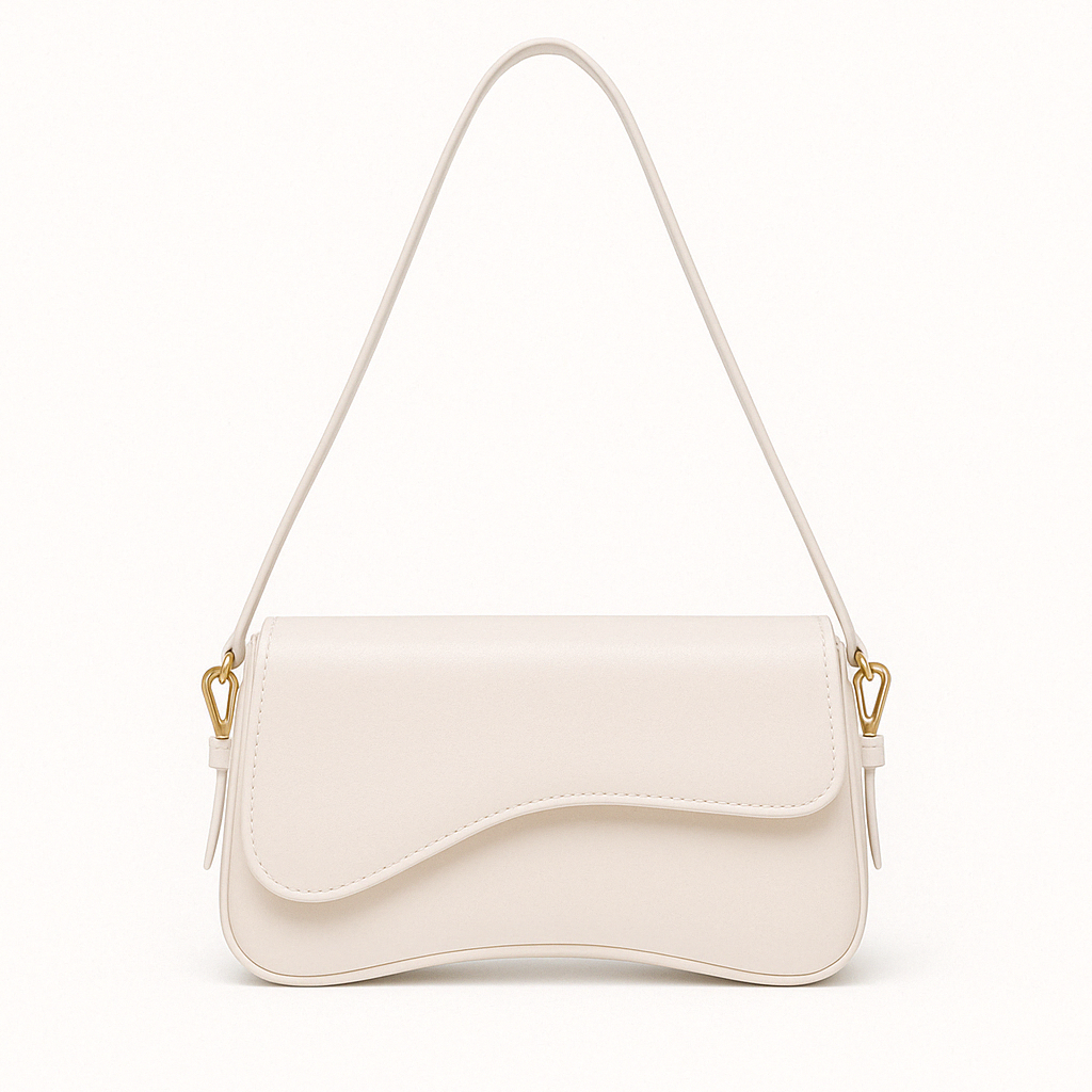 Sac à Main Femme Cuir Végétal Brillant avec Fermeture Dorée
