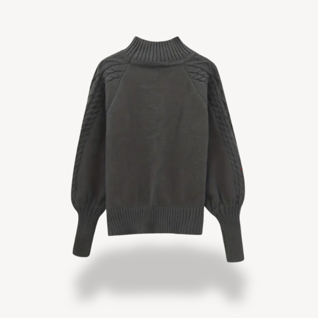 Pull à col roulé en maille torsadée pour femme 8