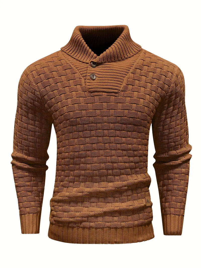 Pull Homme Col Montant Chaud et Élégant en Maille Douce