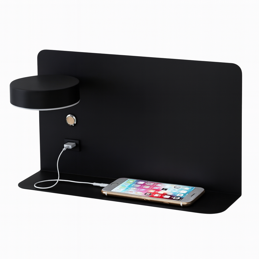 PureShine™ – Lampe murale moderne en fer carré LED rechargeable USB