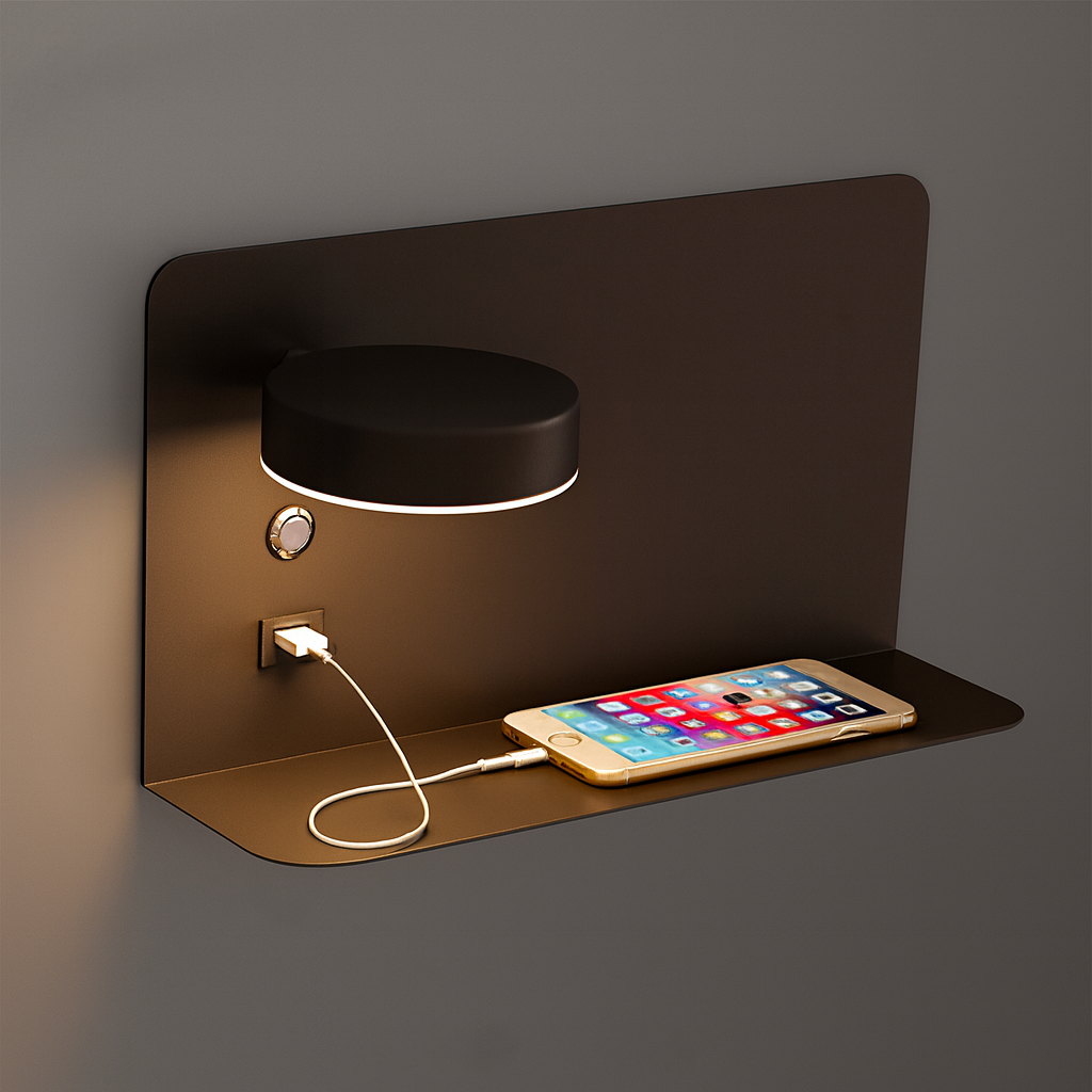 PureShine™ – Lampe murale moderne en fer carré LED rechargeable USB