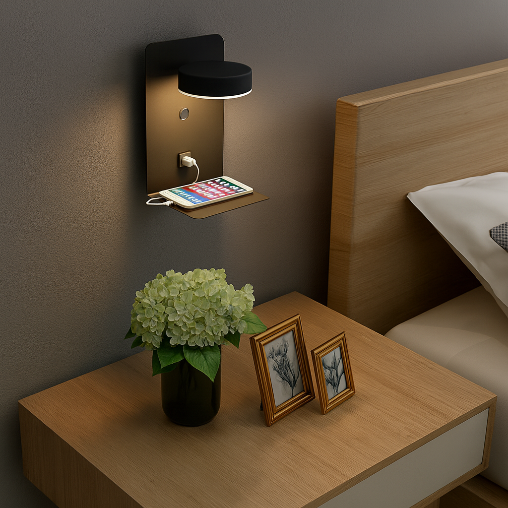 PureShine™ – Lampe murale moderne en fer carré LED rechargeable USB