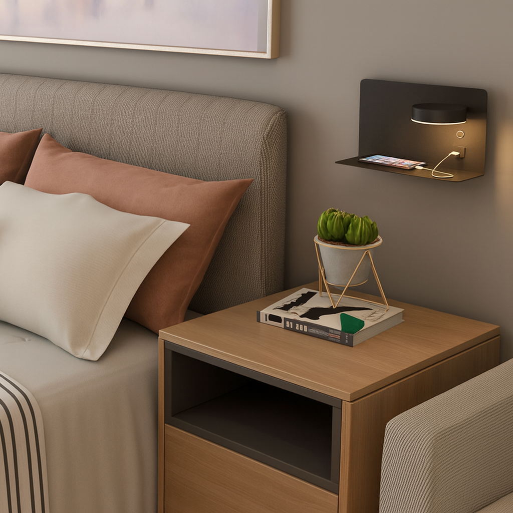 PureShine™ – Lampe murale moderne en fer carré LED rechargeable USB