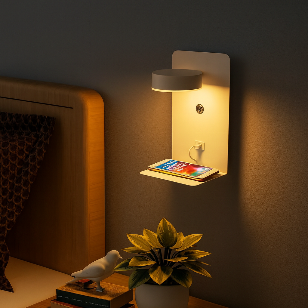 PureShine™ – Lampe murale moderne en fer carré LED rechargeable USB