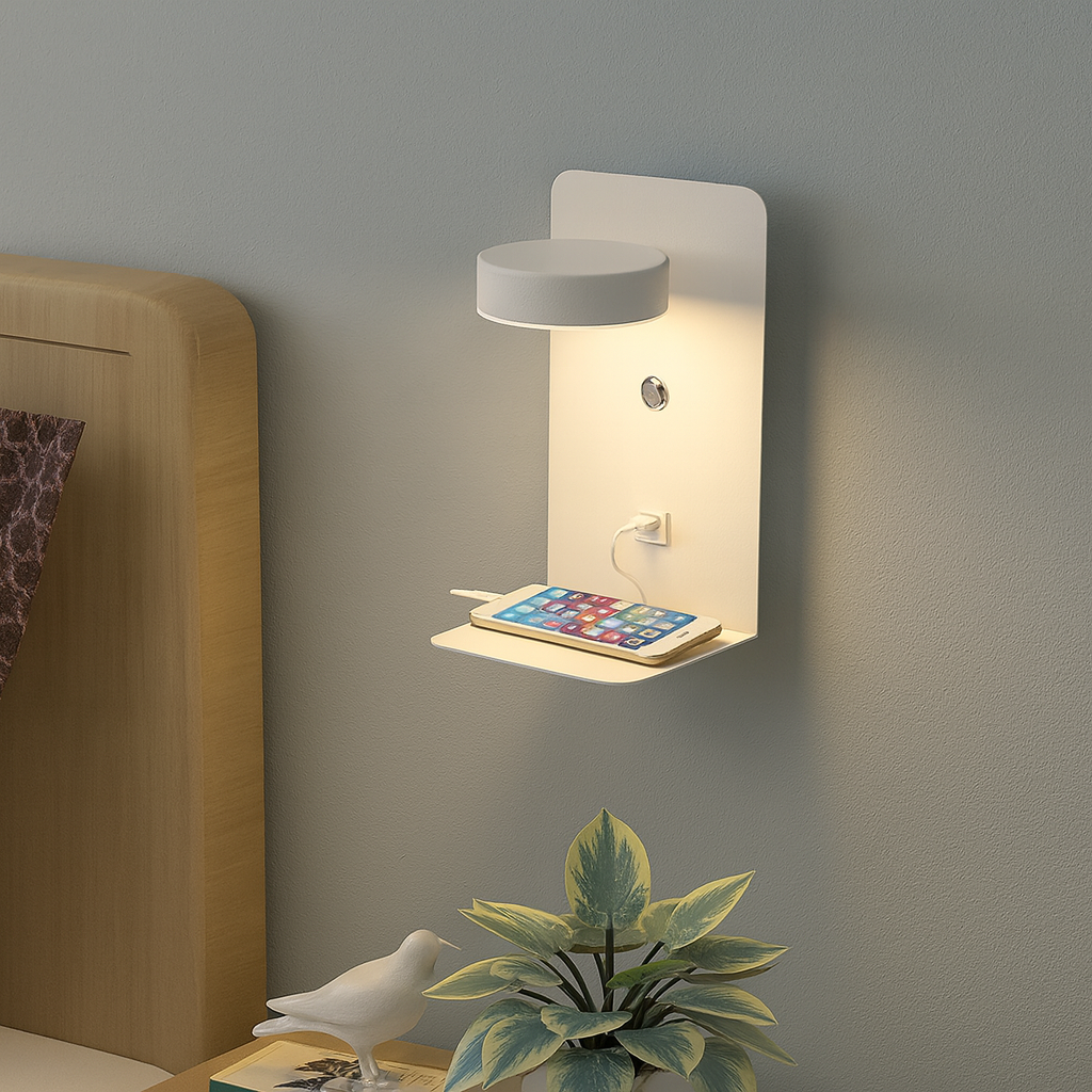 PureShine™ – Lampe murale moderne en fer carré LED rechargeable USB