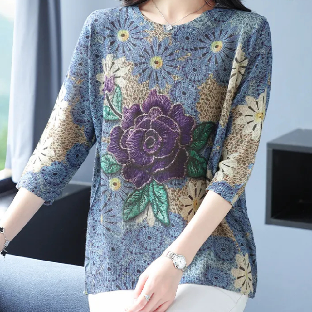 Pull Femme Floral Élégant et Chaud - PanierRoyale