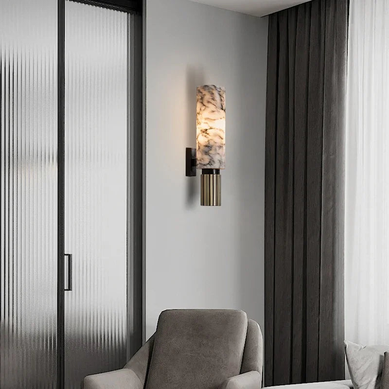 Radiance™ – Applique Murale Moderne en Métal et Marbre Élégante