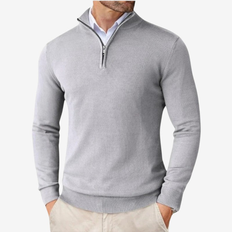 Pull Slim Fit Manches Longues Zippé Élégant
