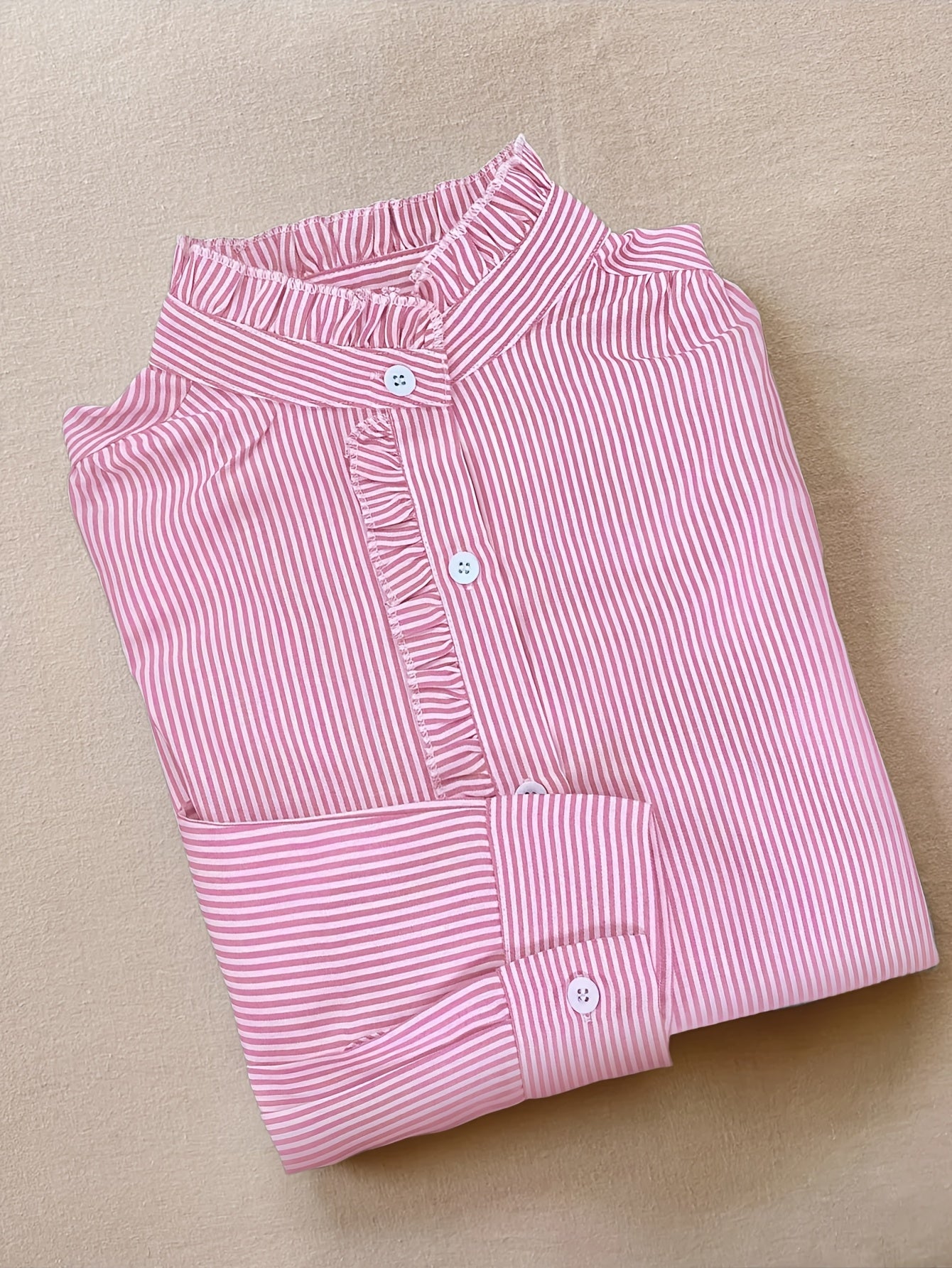 Rayelia™ – Chemisier Femme Rayé Chic à Manches Longues Boutonnées