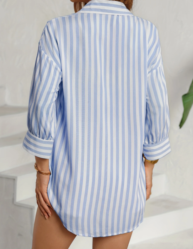 Rayulisse™ – Chemise Femme Rayée Décontractée