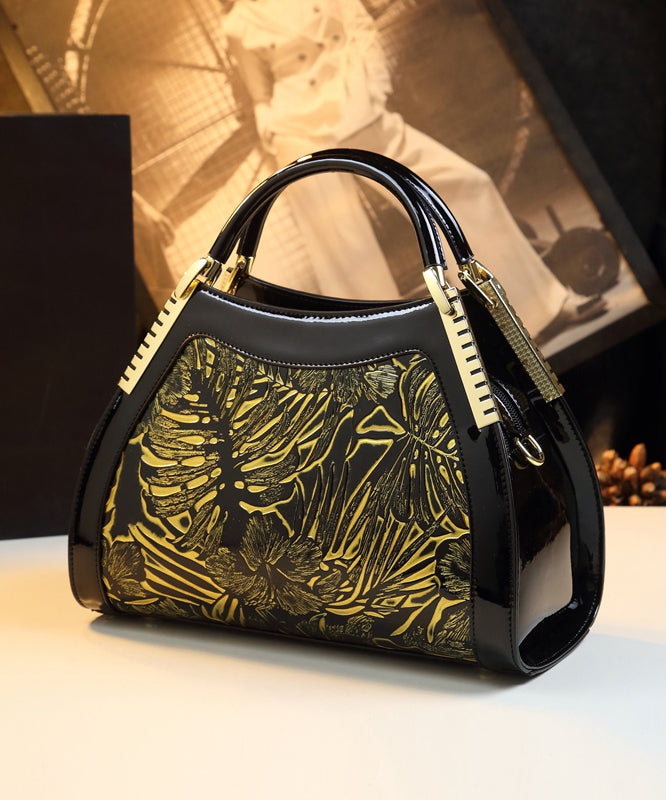 Grand sac à main vintage noir en cuir synthétique - EasyApparels
