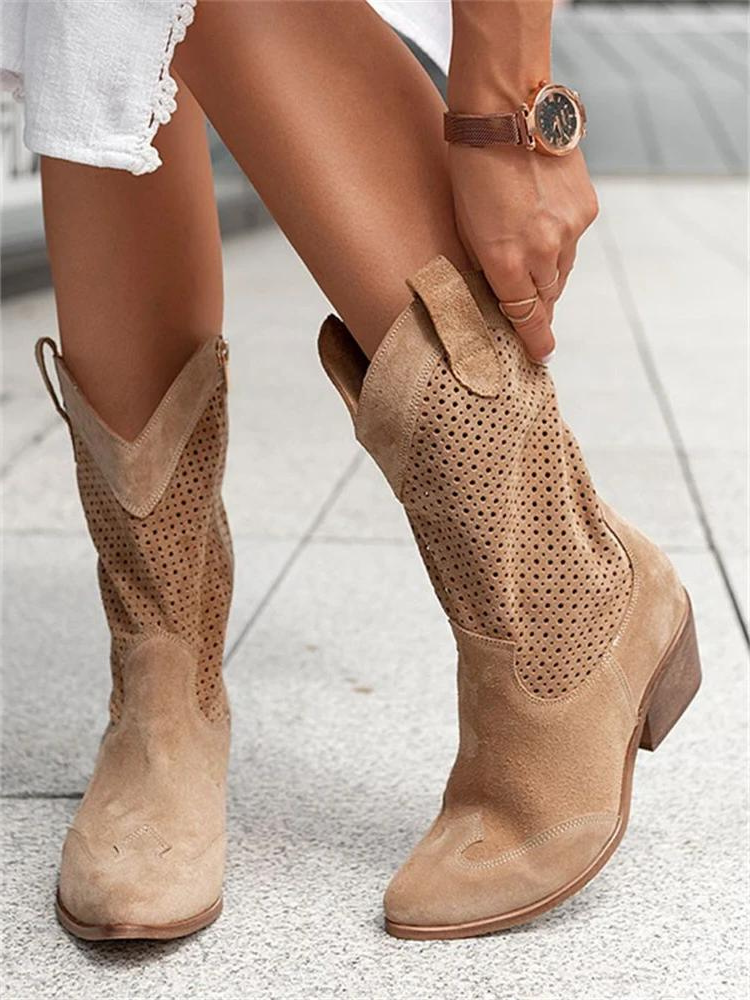 Bottines Cowboy Femme Talon Plat