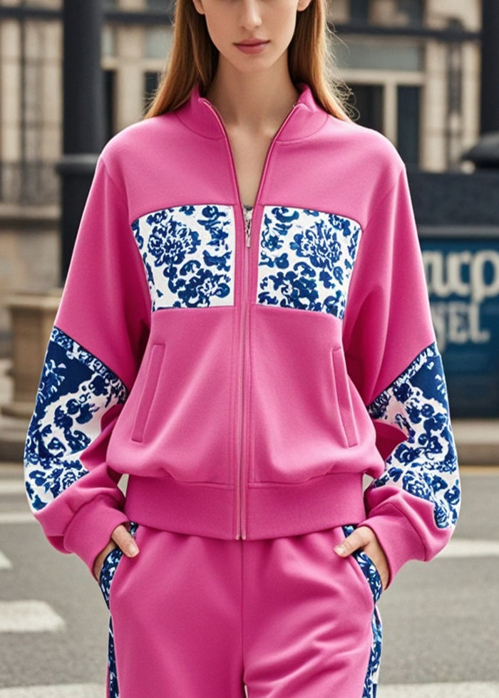 Manteau coton fleuri avec fermeture éclair hiver - EasyApparels