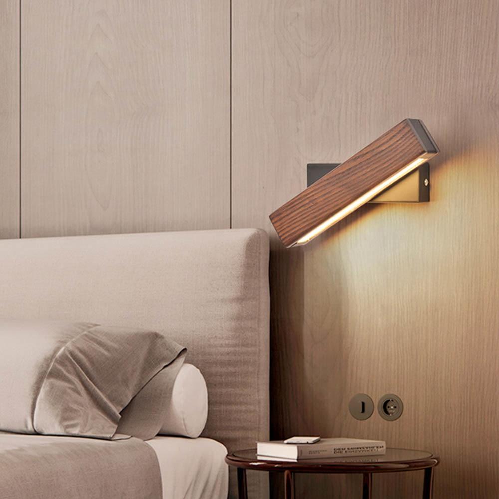 RotoWood™ – Applique Murale Design en Bois avec Éclairage Orientable