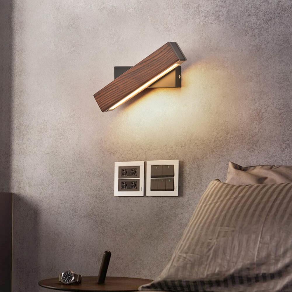 RotoWood™ – Applique Murale Design en Bois avec Éclairage Orientable
